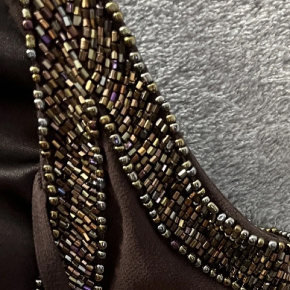 Vintage 90’s 100% Silk Dress Silk Slip Dress Beaded Raindrop Tiered Fairy Prom - Picture 13 of 15